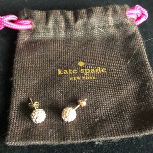 Kate Spade rose gold tone earrings w/rhinestones